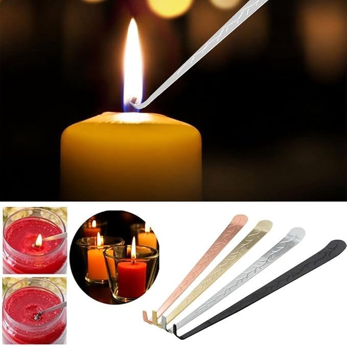 1 Pc Candle Wick Dippers Stainless Steel Wick Hook Candle Accessories for Putting Out Extinguish Candle Holders Wick Flame Safely (Silver)