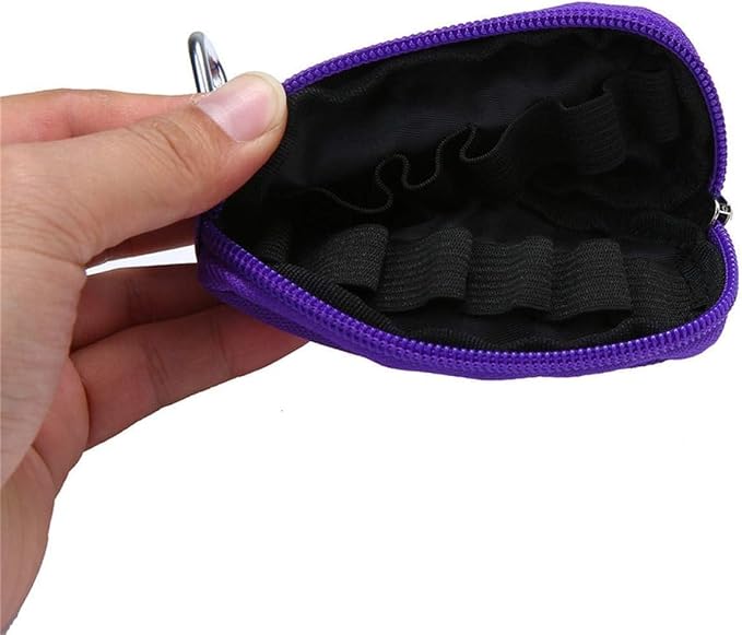 2Pcs Purple Portable Small Essential Oils Keychain Pouch Kit for 5/10/15ml Carrying Travel Bag for Oil Bottles Travel Cases, Cosmetic Travel Cases (without bottle)