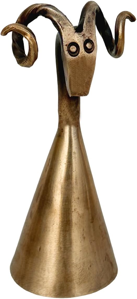 Living Ideas Hand Forged Rams Head Candle Snuffer Iron Handmade Medieval Candle Snuffer Blacksmith Candle Extinguisher Gift for Candle Lovers Classic Look Antique Brass Finish Wick Candlesnuffers