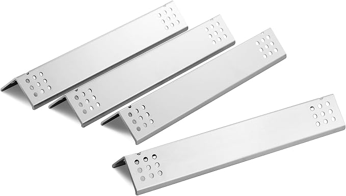Charbrofire D010012307 Flame Tamer Grill Replacement Parts for Monument 4 Burner Grill Parts 41847NG Heat Plates 35633 24367 77352 77352MB 17842 Stainless Steel Heat Shield Grill Accessories 4Pcs
