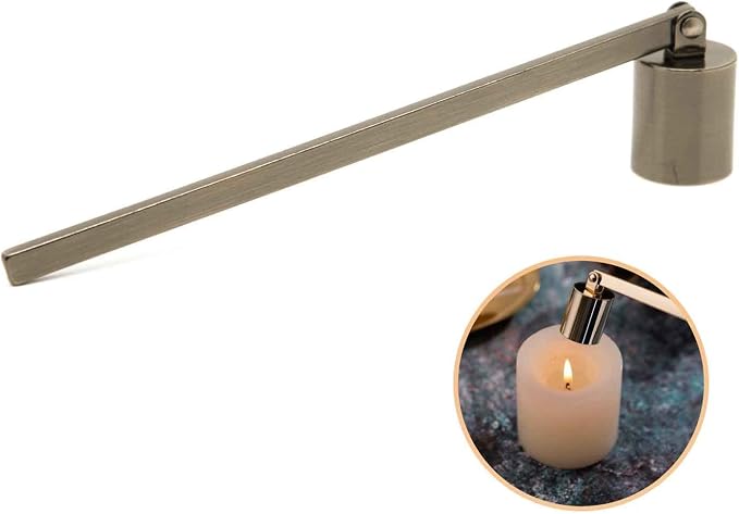 AIM & GGKK Candle Snuffer Antique Brass Candle Extinguisher Accessory for Putting Out Extinguish Gold Copper Candle Wicks Flame Safely