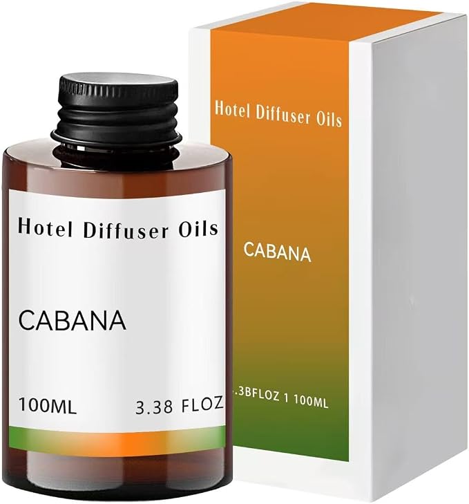 Cabana Ritzy Hotel Diffuser Oil - Luxury Aroma Refill 100ml | Luxury hotel-inspired scent with warm. Works with waterless, ultrasonic & reed diffusers. Long-lasting 100ml refill