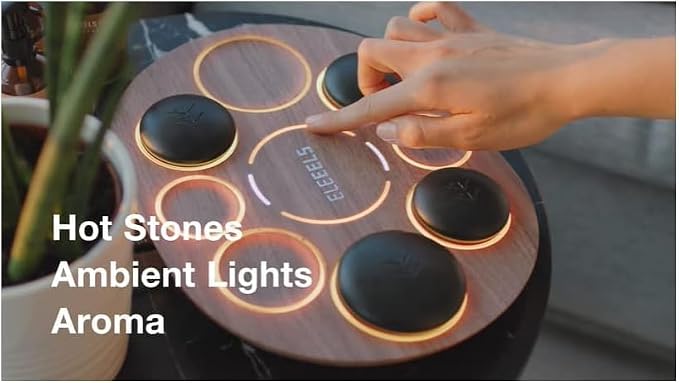 Hot Stone Massage Set with Temperature Control, 8Pcs Basalt Hot Stones Portable Warmer Kit, with Aromatherapy Massage Oil, Home SPA Professional Massage Tool for Muscle Pain Relief, Relaxation