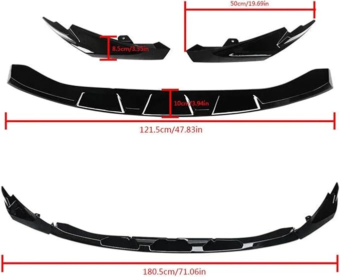 For BMW G80 M3 G82 G83 M4 2021-2023 Front Splitter Bumper Lip Spoiler Diffuser Body Kit MP Style(Carbon Fiber Look)
