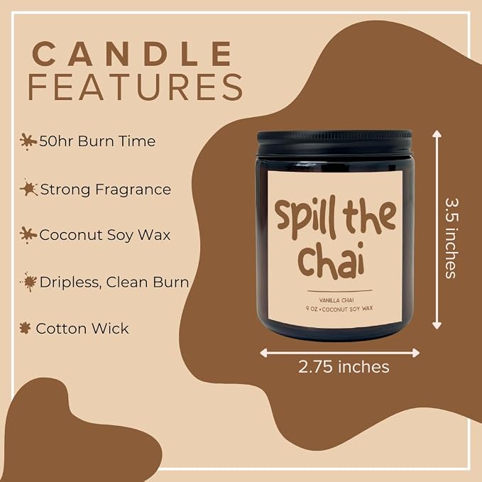 Simply Soson 9oz Fall Harvest Scented Candle, Fall Candles, Chai Scent, Gifts for Women, Men, Aromatherapy Candles, Perfect Home Decor, Ideal for Decoration, Thanksgiving Gifts Autumn, Home Decor
