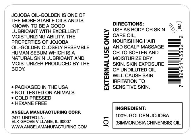 100% Pure Golden Jojoba Oil Cold Pressed & Unrefined Natural Sebum-Mimicking Moisturizer for Face, Hair, Body, and Scalp Includes Premium Glass Dropper - 1 fl oz (30ml)