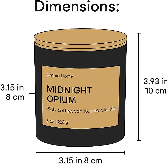 Scented Soy Wax Candle Set 2 Pack – Floral Candles for Home Scented with Notes of Rose, Magnolia & Soft Cedarwood – Refined Home Decor & Gift (Midnight Opium, Black, 2 Pack)