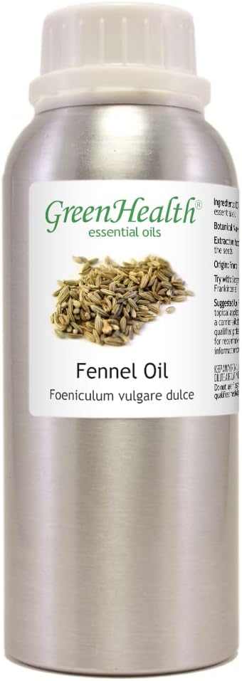 Fennel Essential Oil – 8 fl oz (237 ml) Aluminum Bottle w/Plug Cap – 100% Pure & Natural Essential Oil for Aromatherapy, Relaxation & DIY – GreenHealth