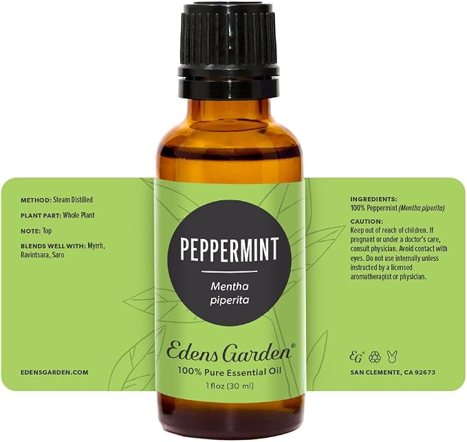 Edens Garden Peppermint Essential Oil- 100% Pure Premium Grade, Undiluted, Natural, Therapeutic, Aromatherapy, The Best for Diffuser, Candle, Laundry, Hair 30 ml (1 fl oz)