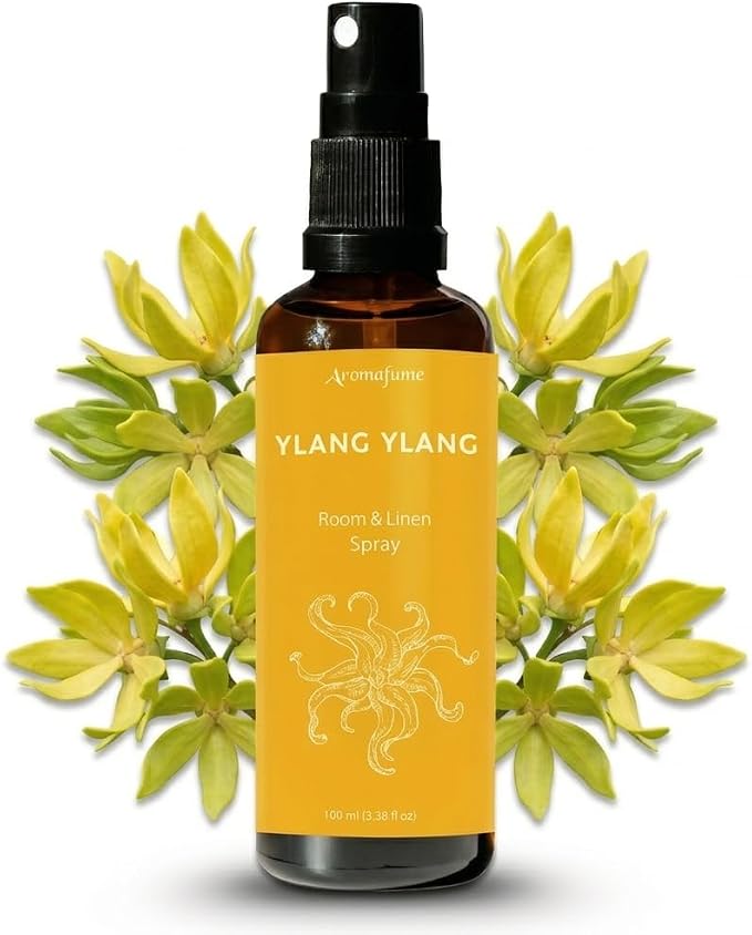 Ylang Ylang Room, Linen & Pillow Spray by Aromafume | 100ml/3.38 fl oz | with Ylang Ylang Essential Oil | Aromatherapy Spray | Mist for Bedding, Fabrics