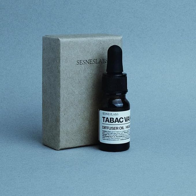 sesneslabs Tabac Vanille Diffuser Oil, Niche Fall/Winter Scent, Tobacco Leaf, Vanilla, Spices, Musk Essential Oils Blend for Ultrasonic Diffuser (.33 oz/10 ml)