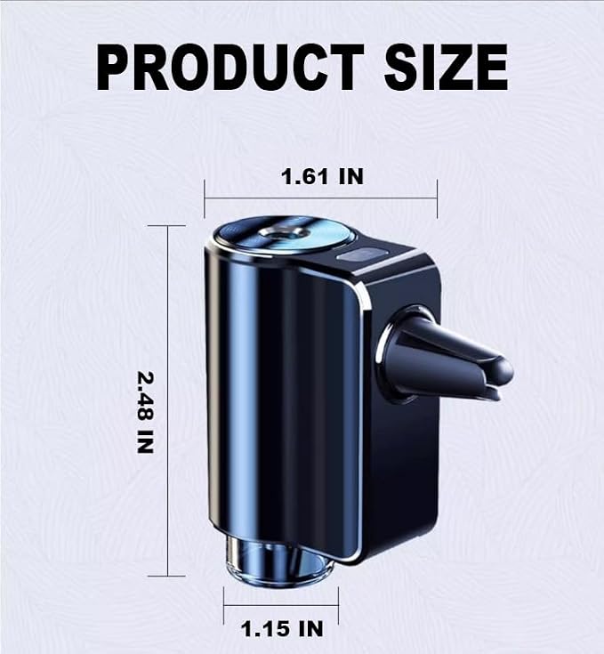 Smart Car Air Freshener, Car Air Freshener Diffuser, Rechargeable Cars Aroma Diffuser, 3 Levels of Adjustable Intelligent Cars Diffuser with 3 Bottles of Cologne