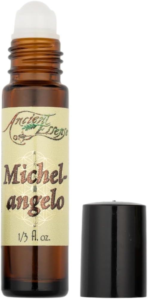 Ancient Essence Michelangelo Essential Oil Roll On Rejuvenates Skin Aromatherapy Calming & Relaxing Therapeutic Grade (1/3 FL OZ)