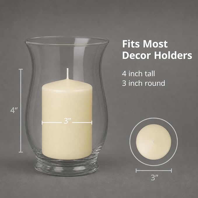 yummi 3" x 4" Ivory Round Pillar Candles - 3 per Pack