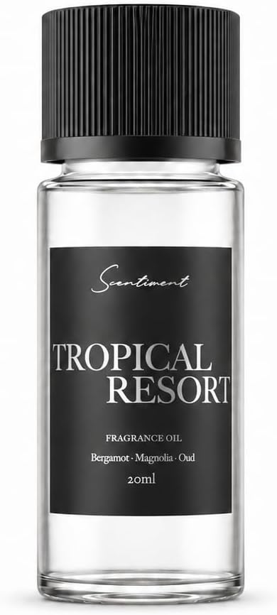 Scentiment Tropical Resort Diffuser Oil - Premium Hotel Scent with Notes of Bergamot, Magnolia & Oud Home Scent, Hotel Fragrance Oil Diffuser Refill - 0.68 fl oz (20 mL)