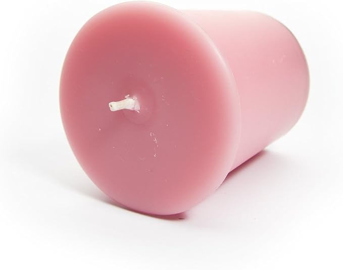 Pure Plumeria Soy Votive Candles - Scented with Natural Fragrance Oils - 6 Pink Natural Votive Candle Refills - Flower & Floral Collection