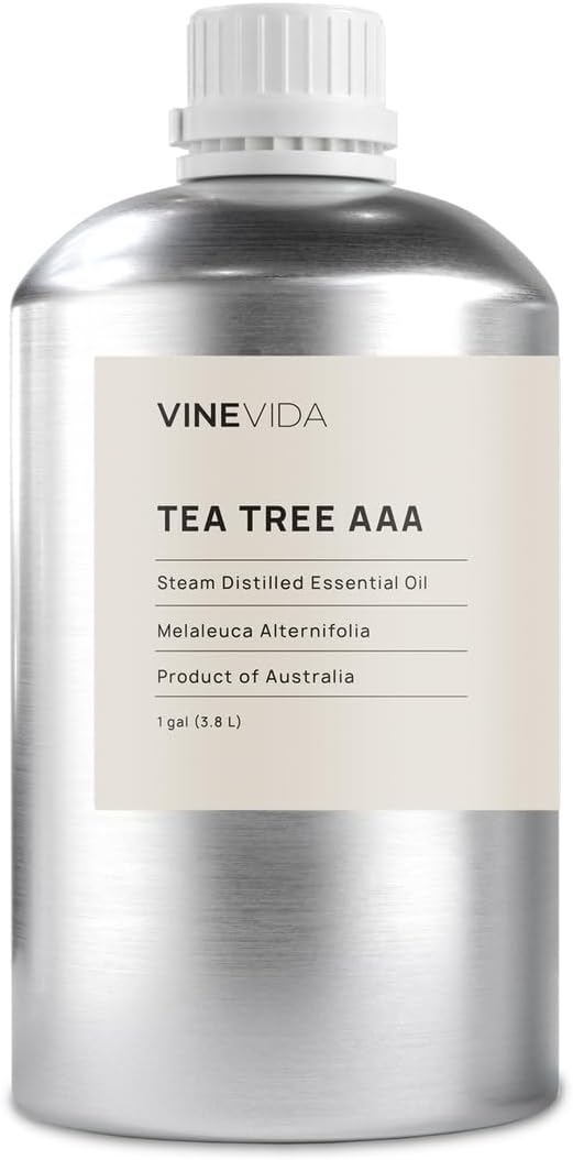 VINEVIDA Tea Tree Essential Oil - Gallon Undiluted - Bulk for Soap Making & Candle Scents - 8 lbs