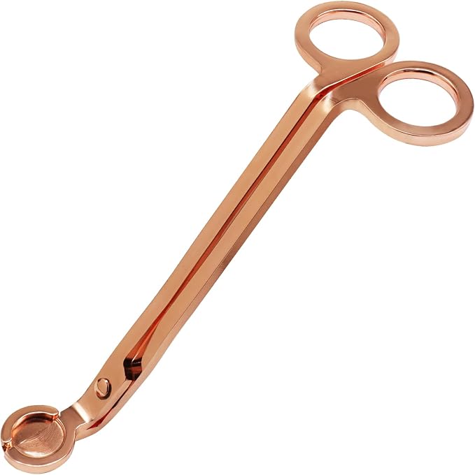 Candle Wick Trimmer, Stainless Steel Candle Wick Clipper Wick Cutter Scissor, Rose Gold
