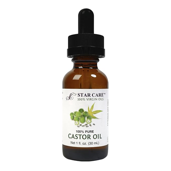 100% Pure Castor Oil Expeller-Pressed Virgin Oil for Hair Growth, Eyelashes, Eyebrows and Skin Moisturizer Premium Dropper Included, 1 fl oz (30ml)