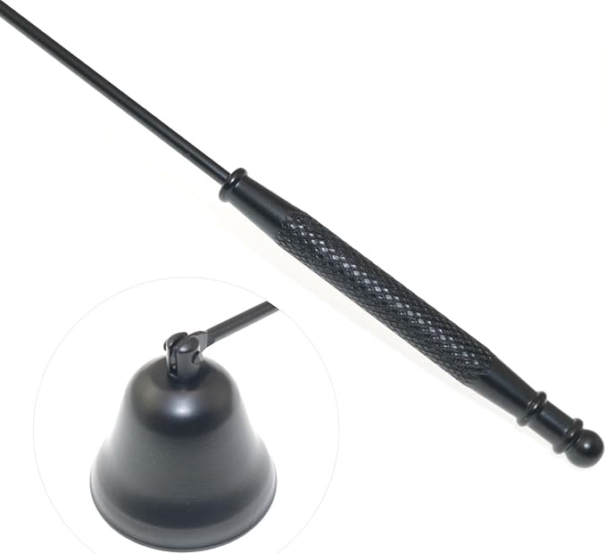 Horn Model Candle Extinguishing Cover 21cm Black Aroma Candle Tools Antique Style Stainless Steel with Long Handle Polished Wick Flame Snuffer