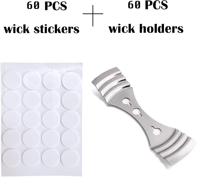 60 pcs Metal Candle Wick Centering Devices Stainless Steel Candle Wick Holder for Candle Making Candle Wick Holders