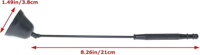 Horn Model Candle Extinguishing Cover 21cm Black Aroma Candle Tools Antique Style Stainless Steel with Long Handle Polished Wick Flame Snuffer