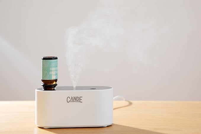 CE CRAFT Waterless Travel Diffuser Gift Set - Rechargeable Diffuser for Aromatherapy - Includes 3 Fragrance Oils - Fragrance Dispenser for Office and Home - Bakery, White