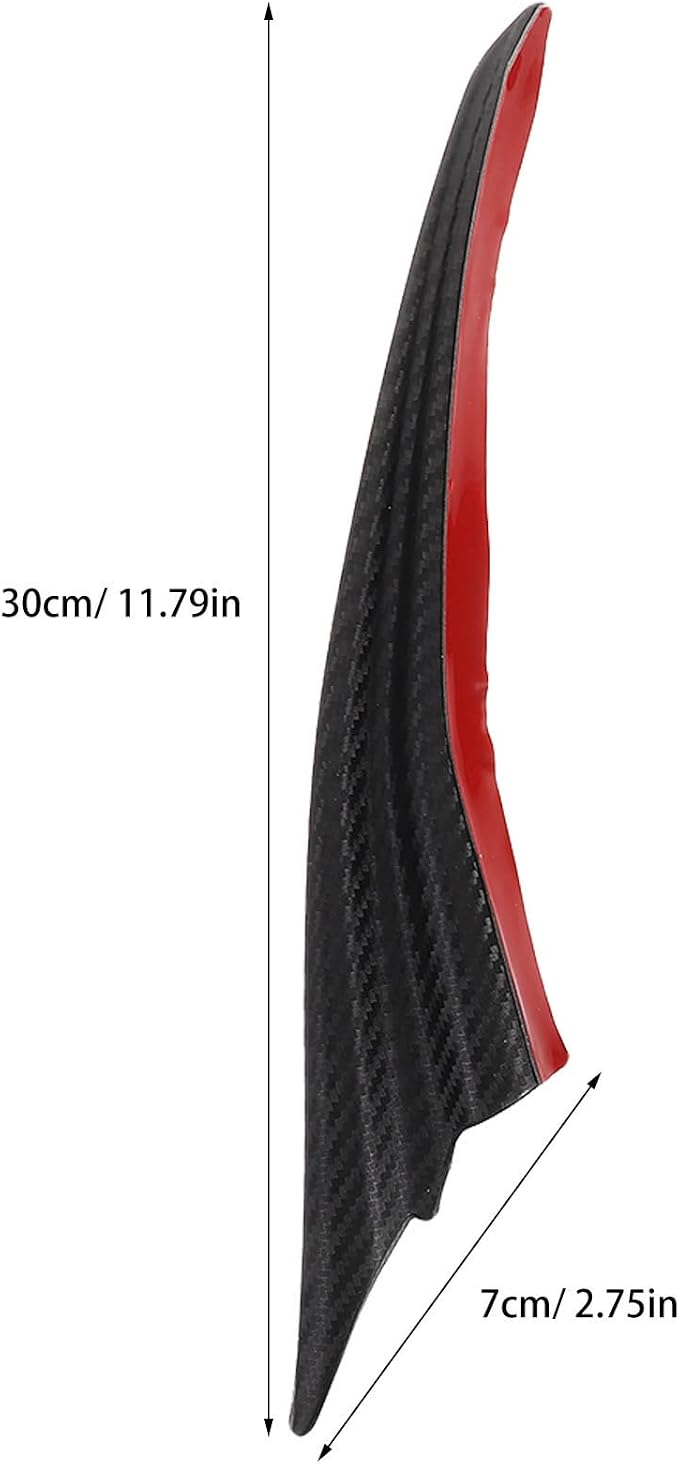 PartyKindom 2pairs Car Spoiler Canards Kit Front Bumper Lip Splitter Diffuser Abs Anti-Collision Auto Body Decoration Accessories for Aerodynamic Wind Deflection and Sporty Exterior Upgrade