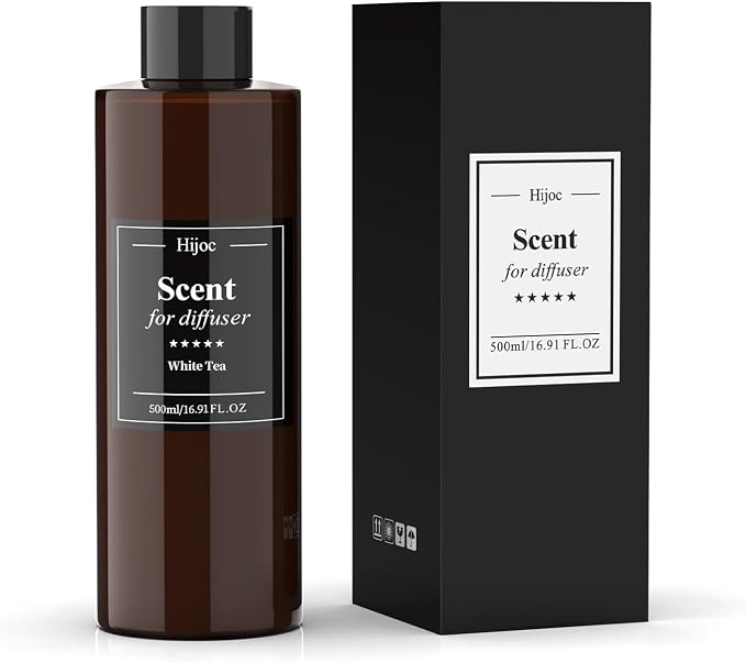 White Tea Scent Aroma Diffuser Refill,Natural Essential Oil Blend,Bulk Bottle for Home,Hotel,500ml (16.9fl oz)