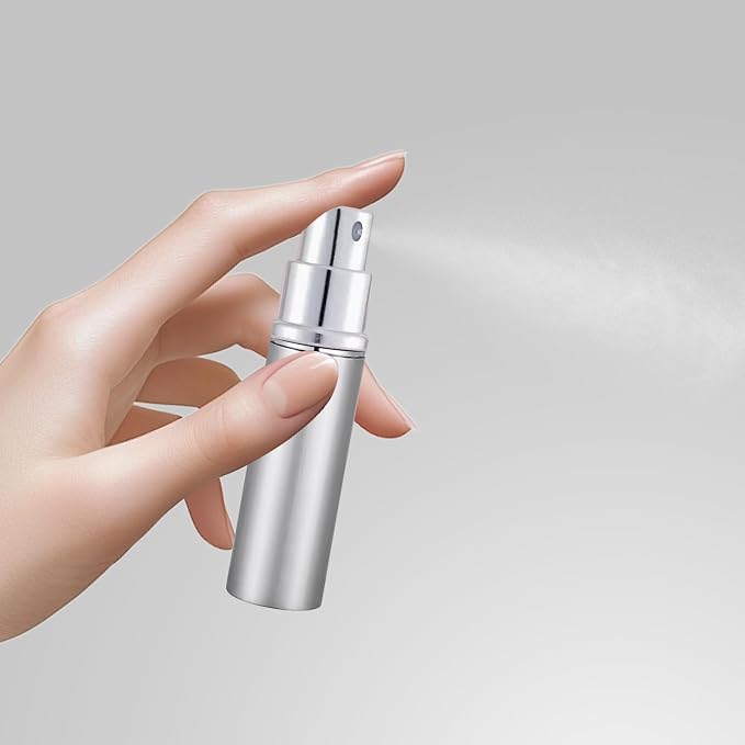 5ML Perfume Travel Spray Bottle(1 PC), Perfume Atomiser Refillable, Portable for Travel Holiday, Outdoor Activities and Business (silver)