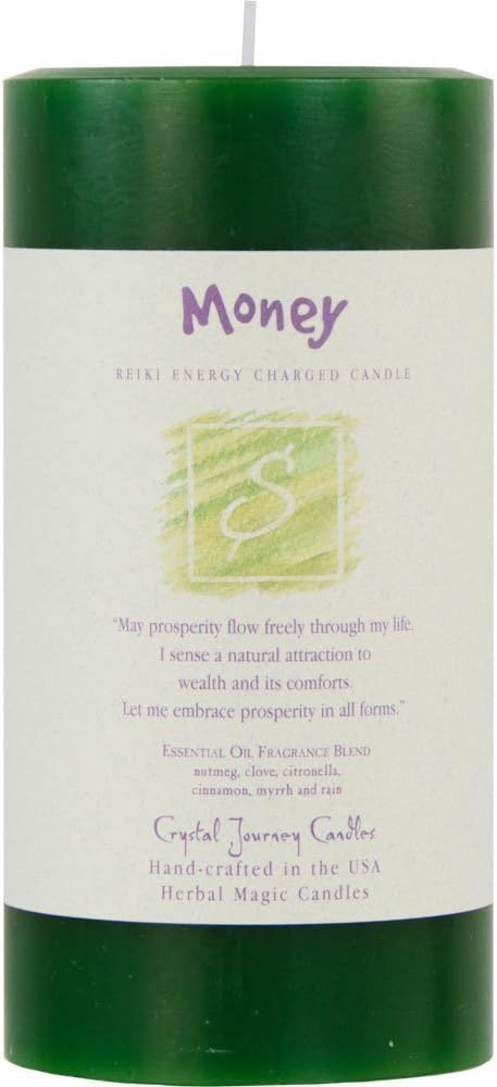 CRYSTAL JOURNEY Crystal J Candle Money Pillar, 1 EA
