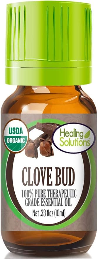 Healing Solutions Organic Clove Bud Oil - Pure & Undiluted Cove Bud Oil (0.33 oz / 10ml)