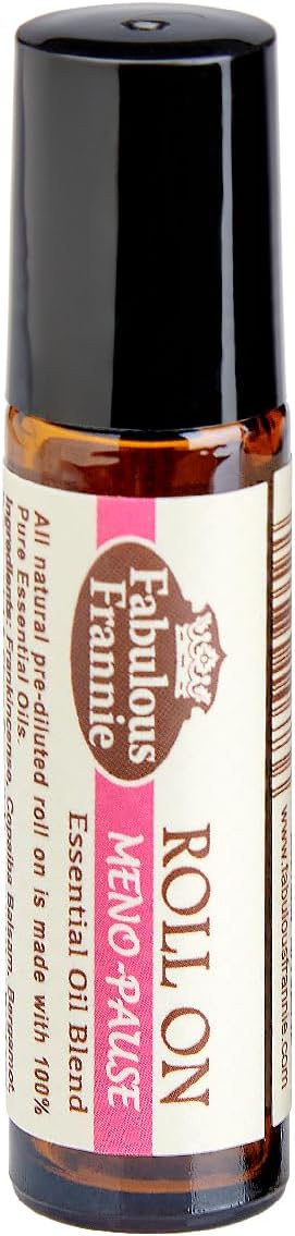 Fabulous Frannie Meno-Pause Essential Oil Blend Roll On Made with Copiaba, Frankincense, Peppermint, Bergamot & Clove Essential Oils, Wild Yam Root Powder and Coconut Carrier Oil 10ml