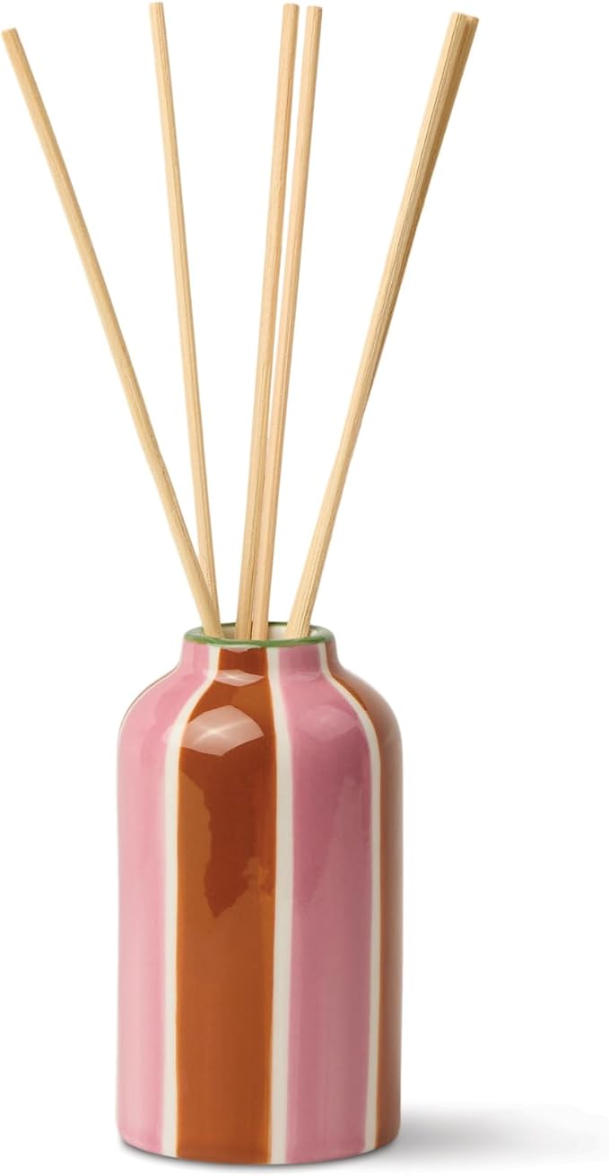 Paddywax A Dopo Reed Diffuser with Wooden Reeds, Long Lasting Home Fragrance Oil, Hand Painted Ceramic Vessel, Decorative Scent for Home, Giftable Box, 4 fl oz, Black Cedar& Fig