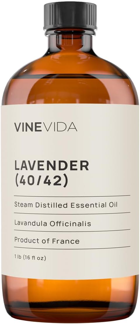VINEVIDA Lavender 40/42 Undiluted Essential Oil 16 oz - Pure, Natural, and Raw Ingredients
