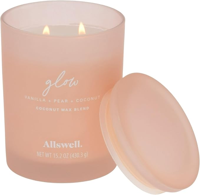 Frosted Scented 2 Wick Candles AW (Glow (Vanilla + Pear + Coconut))
