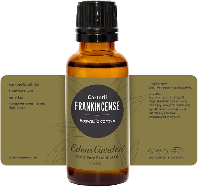 Edens Garden Frankincense- Carterii Essential Oil- 100% Pure Premium Grade, Undiluted, Natural, Therapeutic, Aromatherapy, The Best for Diffuser, Face, Candle, Hair 30 ml (1 fl oz)