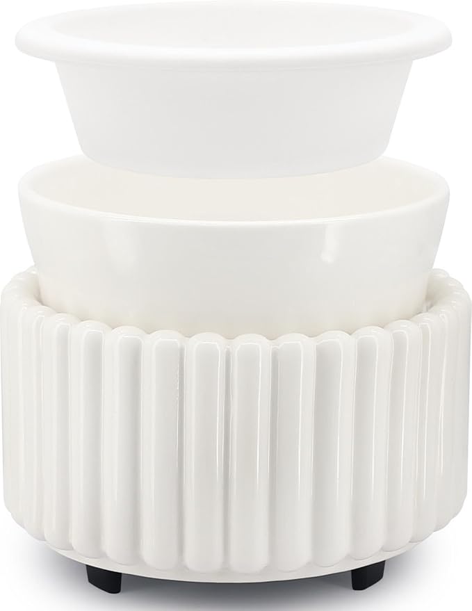 VICTORIA AROMA Ceramic Wax Melt Warmer with 1 pc Silicone Dish Candle Warmer for Scented Wax Electric Fragrance Burner for Home, Office, Bedroom - Gift & Décor