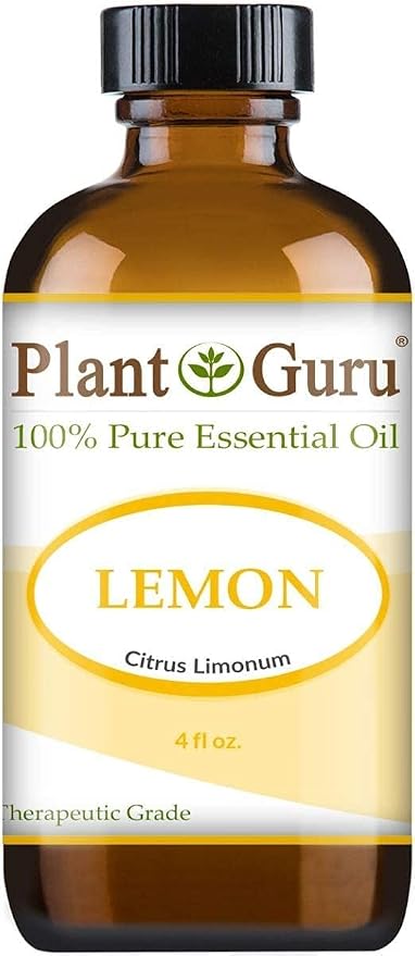 Lemon Essential Oil 4 oz 100% Pure Undiluted Therapeutic Grade Cold Pressed from Fresh Lemon Peel, Great for Aromatherapy Diffuser, Relaxation and Calming, Natural Cleaner