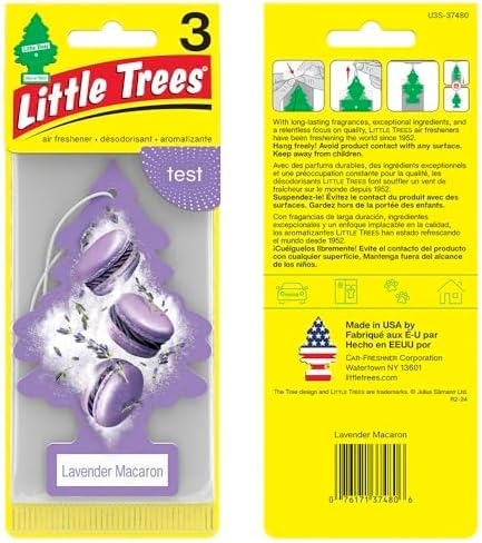 LITTLE TREES Car Air Freshener | Hanging Tree Provides Long Lasting Scent for Auto and Home | 24 Air Fresheners |Lavender Macaron