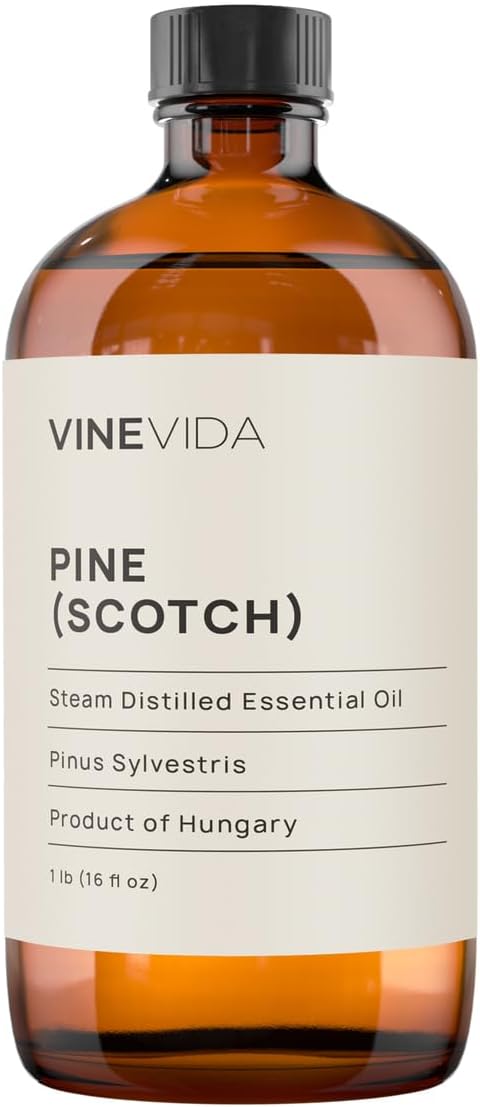 VINEVIDA Pine Scotch Essential Oil - 16 oz - Undiluted - DIY Candle Scents - Bulk for Soap Making & Skin Safe