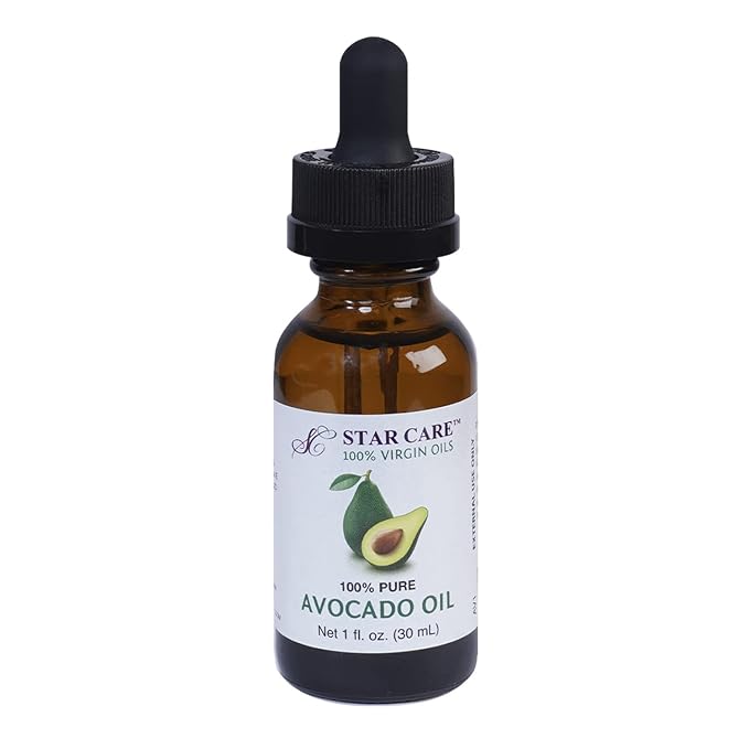 100% Pure Avocado Oil Virgin Moisturizing Oil for Hair, Skin & Body. Rich in Vitamin E & Oleic Acid Premium Cold Pressed Scalp & Massage Oil UV Protected Glass Bottle with Dropper (1 fl oz)