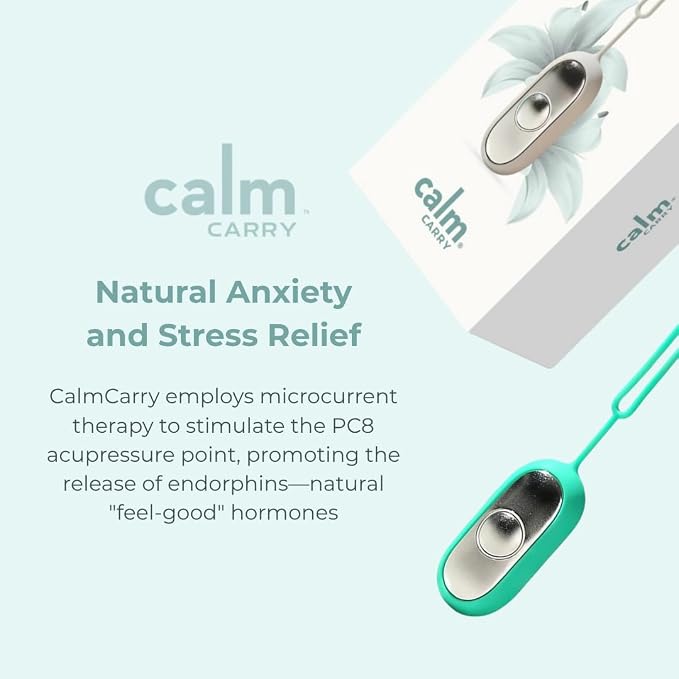 Glowco CalmCarry Sleep Aid Device – Handheld Microcurrent Relaxation Tool, Supports Calm, Focus & Gentle Relief, USB Rechargeable, Portable Wellness Device for Adults & Kids | Teal Calm Carry