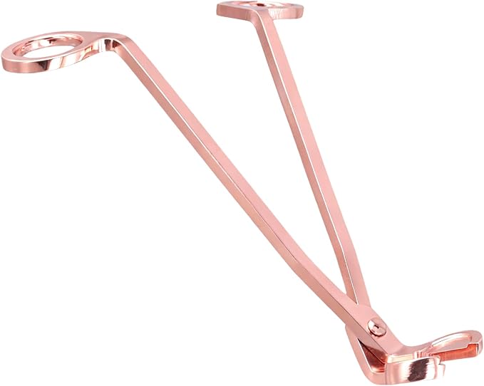 Candle Snuffer and Wick Trimmer Set of 4, Stainless Steel Candle Accessory Set, Rose Gold Wick Scissor Cutter and Snuffer for Home Use, Candles Lover