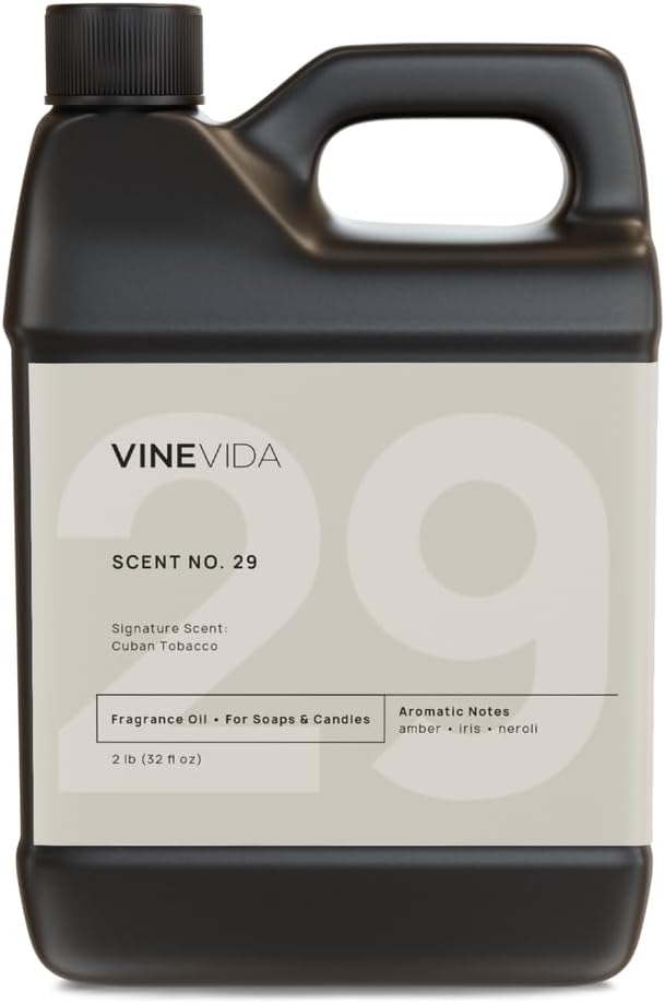 VINEVIDA [32oz] Cuban Tobacco Fragrance Oil for Candle and Soap Making - Natural Scents Made in USA