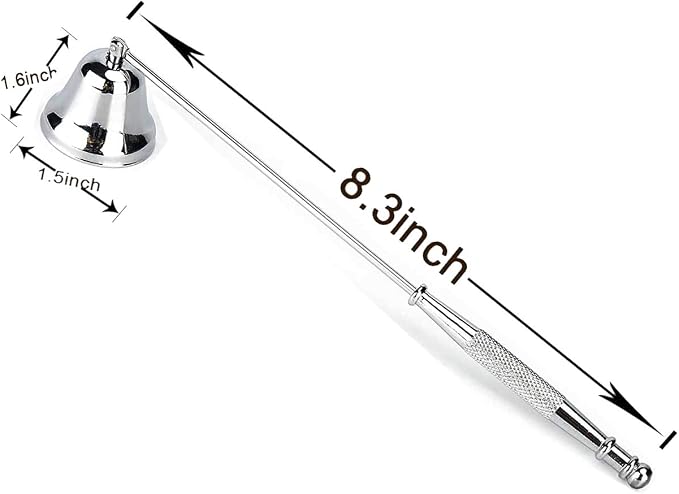 Candle Snuffer, Stainless Steel Wick Flame Extinguisher Elegant Candle Accessory for Candle Lovers - Silver