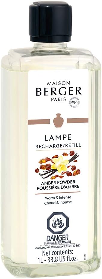 MAISON BERGER Lampe Berger Refill, 1 L, Amber Powder | Catalytic Lamp Fragrance Refill, Helps Neutralize Odors, ~160 h Fragrance Diffusion, Made in France