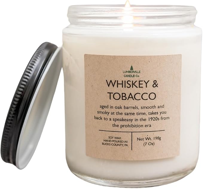 Handmade | Soy Candle (Whiskey & Tobacco, 8 oz.)