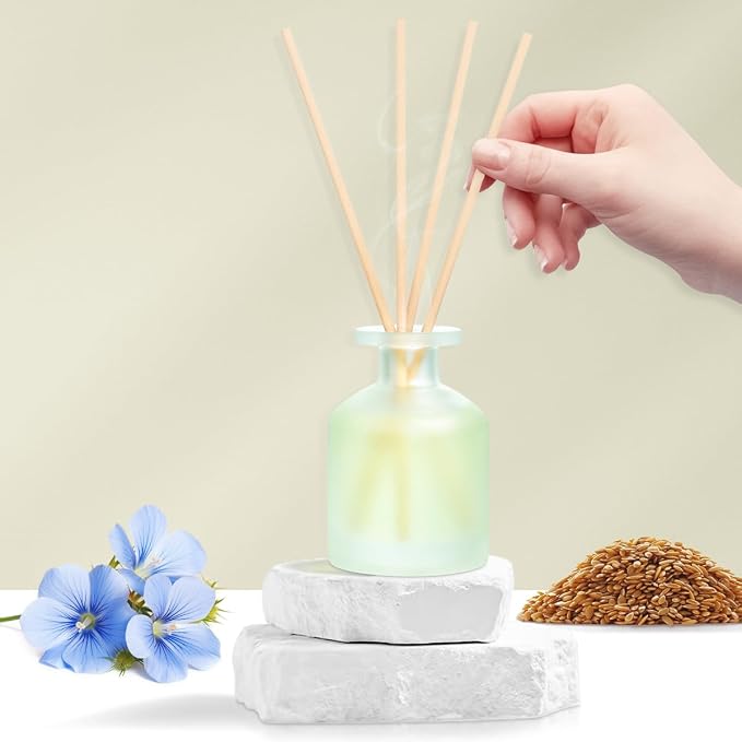 Reed Diffuser - Clean Linen 3.38oz (100ml) 2 Pack Essential Oil Reed Diffuser Set with 16 Sticks, Long Lasting Fragrance for Home, Bathroom, Bedroom, Room, Decor