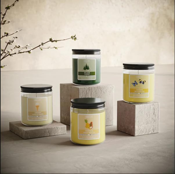 Candle-Lite 2 Pack Scented Candles, Tropical Fruit Medley, 6.5 oz Jar, Proudly Poured in The USA, Aromatherapy Candle Set, Single-Wick with 40 Hours of Burn Time, Ideal Gift for Men and Women
